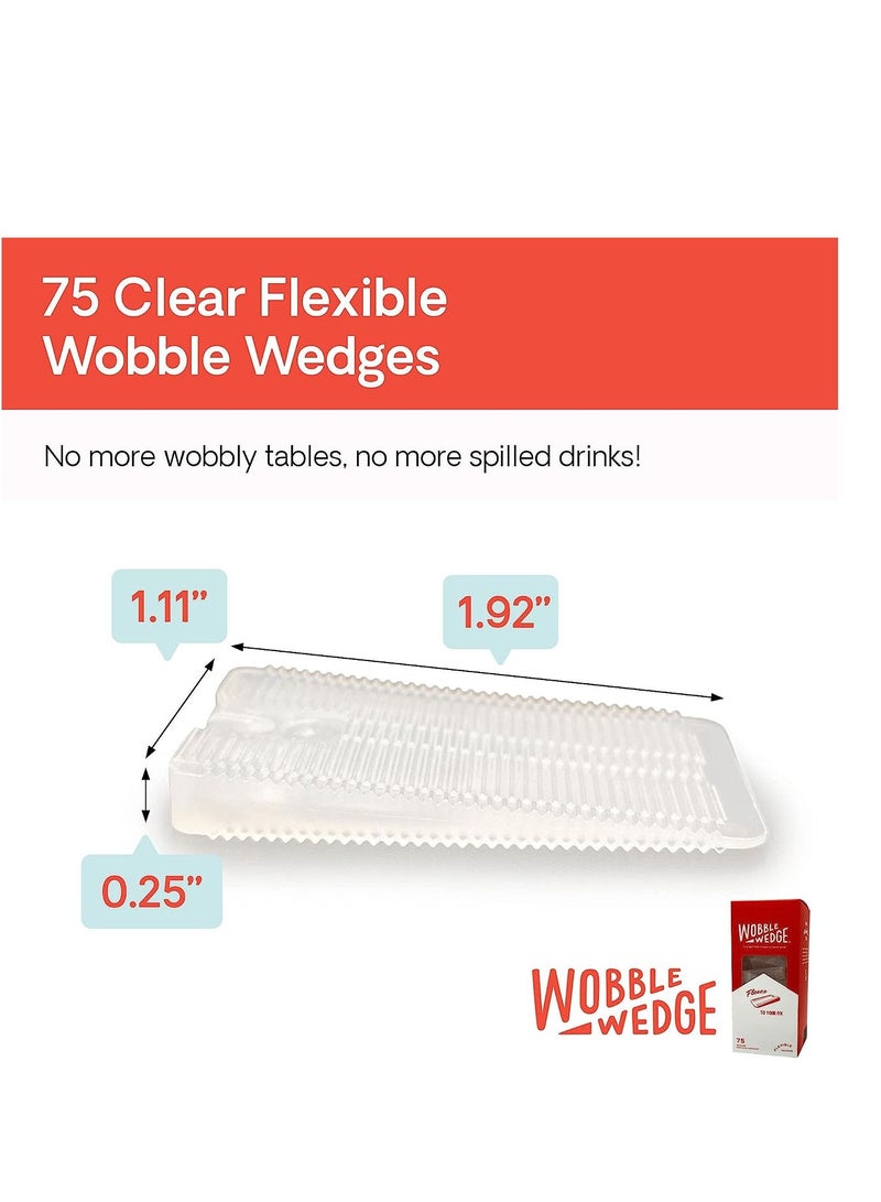 WOBBLE WEDGES Wobble Wedges Flexible Plastic Shims - Multi-Purpose Wedges for Home Improvement and Workplace - The Ideal Table Shims, Toilet Shims, and Furniture Levelers - 75 Clear Wedges  - Image 2