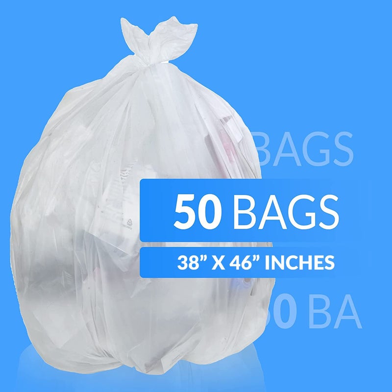 Reli. 40 to 45 Gallon Trash Bags Heavy Duty | 50 Trash Bags | Super Sizeable, Clear, Garbage for Serious Cleanup - Image 2
