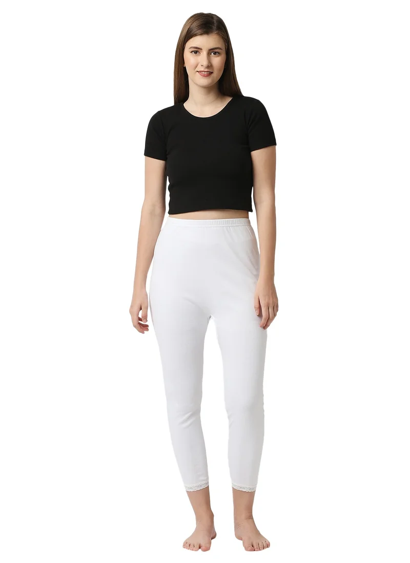 BYC WOMEN'S COTTON THERMAL PAJAMA - WHITE