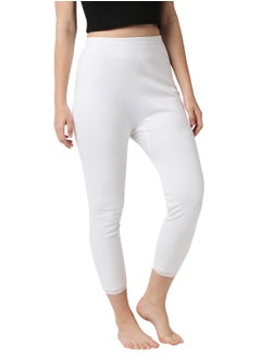 BYC WOMEN'S COTTON THERMAL PAJAMA - WHITE  - Image 4