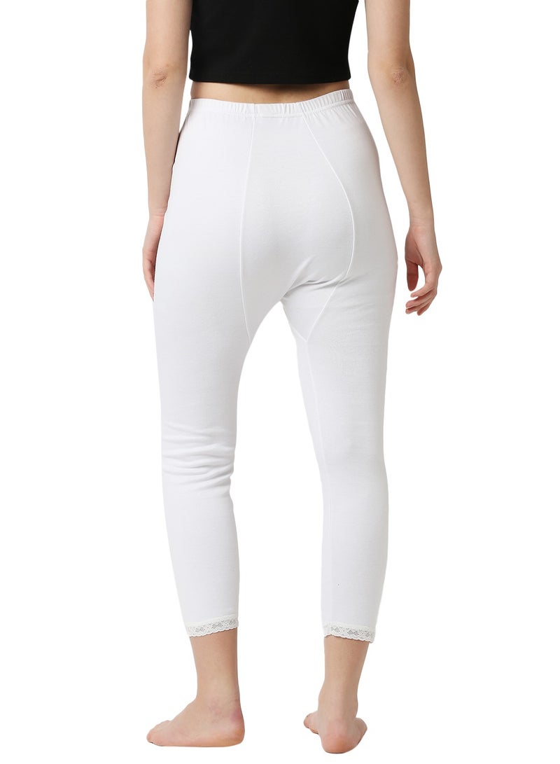 BYC WOMEN'S COTTON THERMAL PAJAMA - WHITE - Image 5