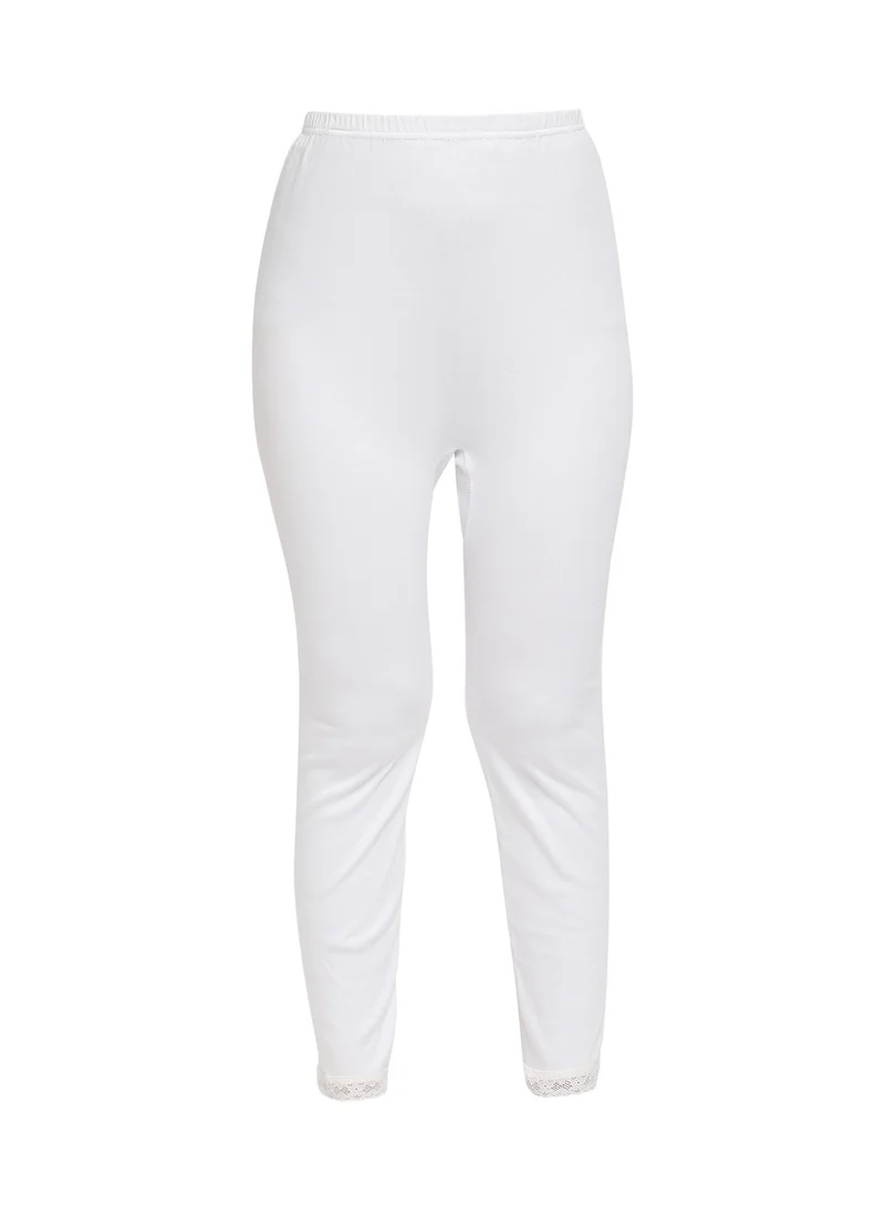 BYC WOMEN'S COTTON THERMAL PAJAMA - WHITE