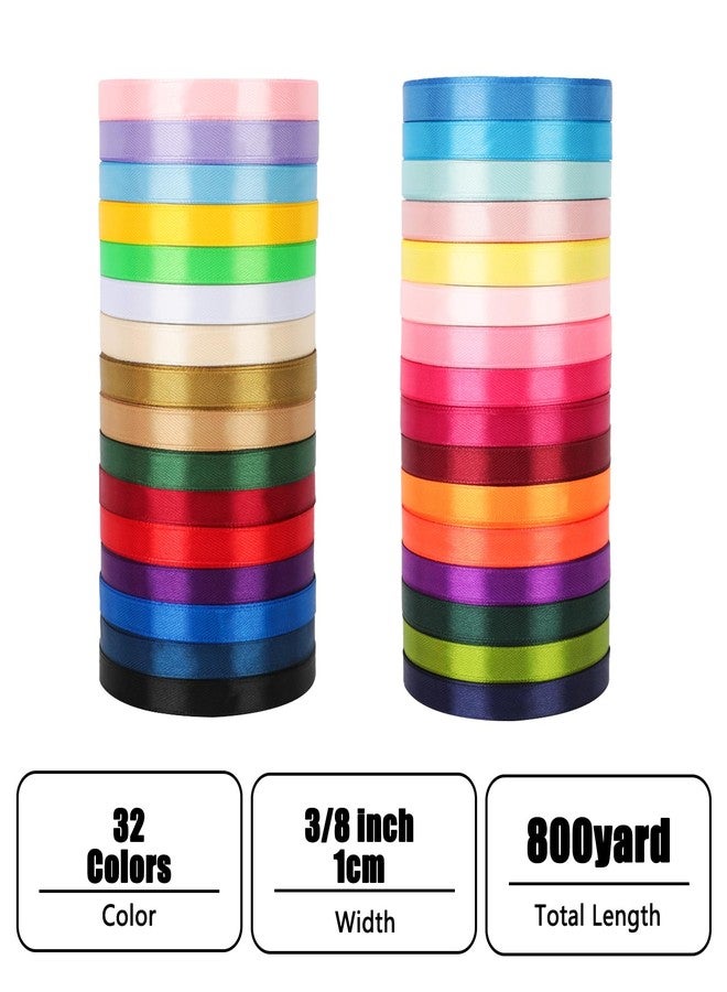 NESCCI 800 Yards Ribbon,3/8 Inch Satin Ribbon,Single Face Satin Ribbons, Perfect for Gift Wrapping,Wedding Decoration,Handmade Bows,Wrapping Bouquet and More - Image 2