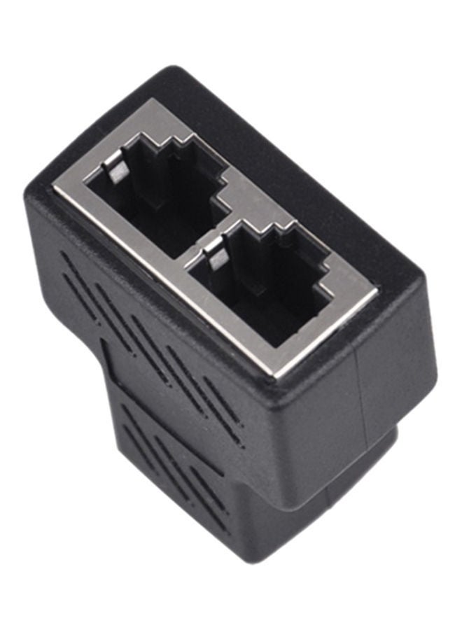 NIBEMINENT Dual Female Port RJ45 Splitter Adapter Black