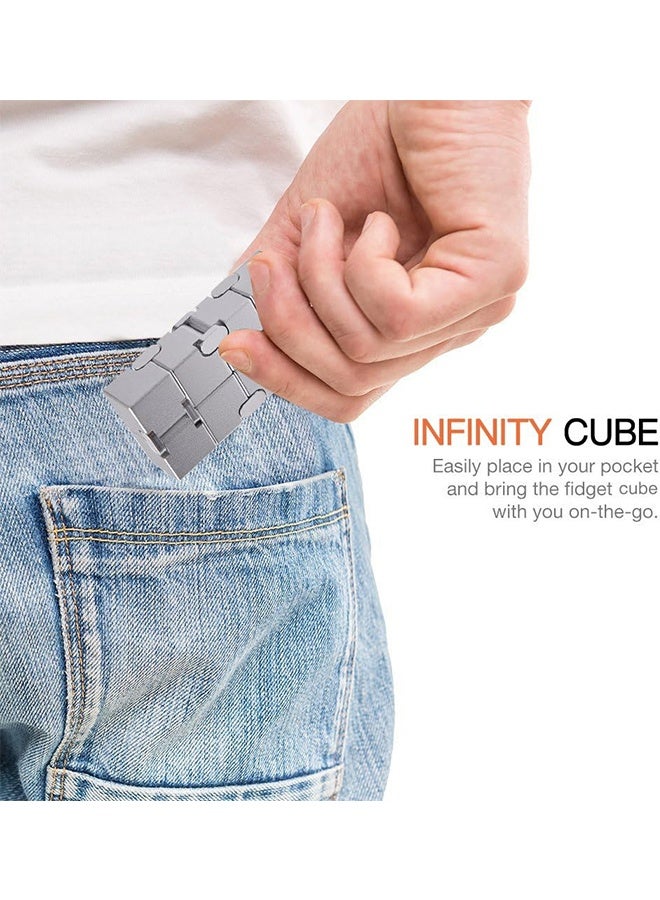 مكعب فديت جديد نسخة ألعاب أصابع فديت - مكعب اللانهاية المعدني للبريم لتخفيف التوتر والقلق / اضطراب فرط الحركة وتشتت الانتباه، هدايا حسية فائقة المتانة للبالغين والمراهقين والأطفال - Image 5