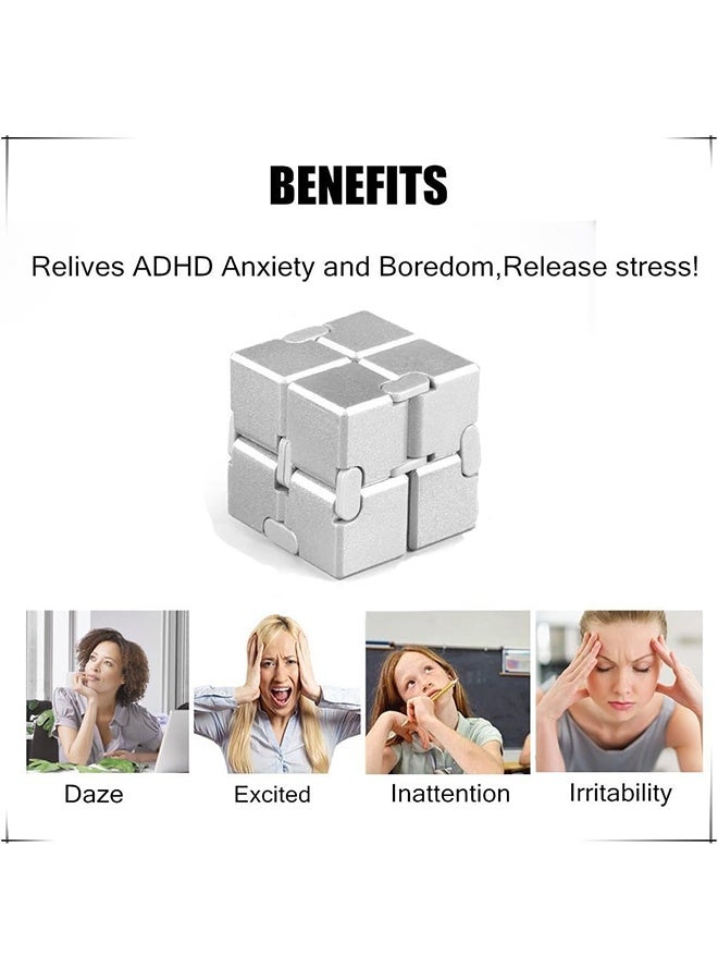 مكعب فديت جديد نسخة ألعاب أصابع فديت - مكعب اللانهاية المعدني للبريم لتخفيف التوتر والقلق / اضطراب فرط الحركة وتشتت الانتباه، هدايا حسية فائقة المتانة للبالغين والمراهقين والأطفال - Image 4