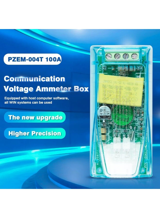 وحدة اختبار ومراقبة كهربائية رقمية متعددة الوظائف PZEM-004T تيار متردد 80-260 فولت 100 أمبير مع محول CT منزلق وكابل TTL إلى USB - Image 3