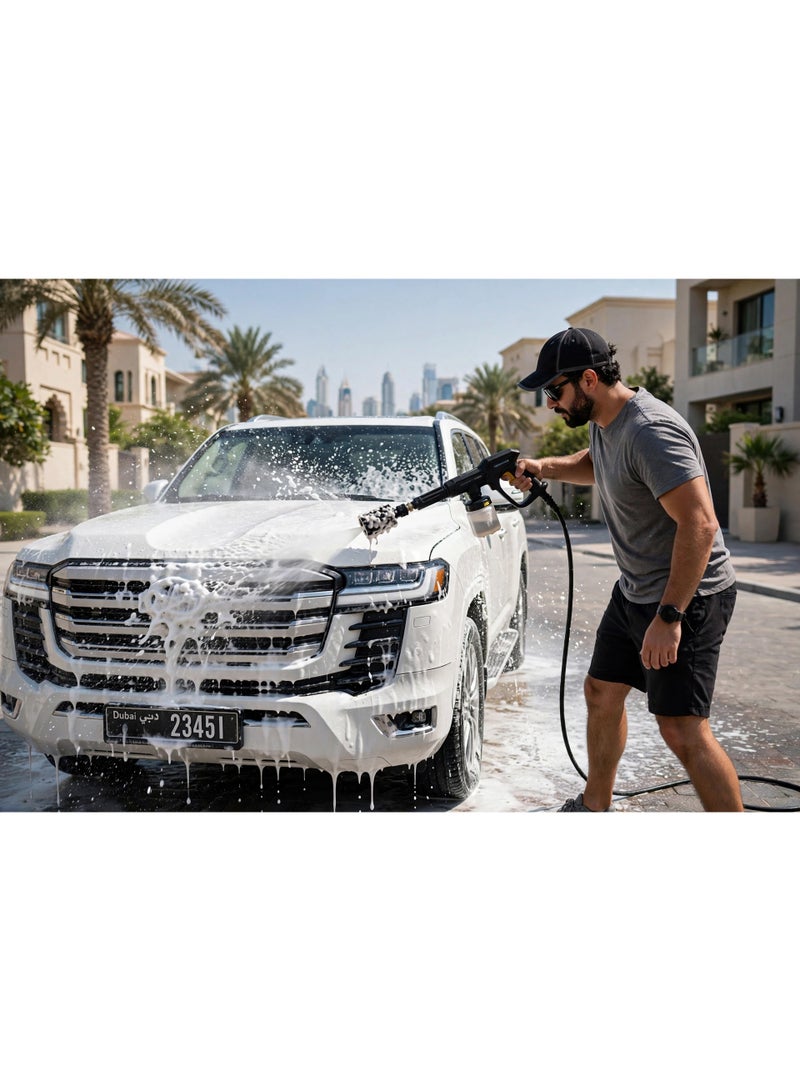 JIHAM Wireless Car Wash Gun 68V High Pressure Washer Machine Cordless Portable Electric Cleaning Gun With Double Battery Box Packing With Hose Foam Bottle Nozzles Charger For Car Wash Bike Garden Home Cleaning Machine - Image 5