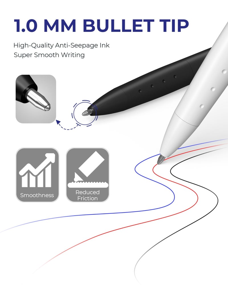 STAGEEK 3 PCS Multicolor Pens, 3-in-1 Colored Multi Colored Pen, 1.0mm Quick Dry Ballpoint Pens, Smooth Writing Colorful Retractable Pens for Office, School Supplies, Nursing Notes & Taking, Writing - Image 3