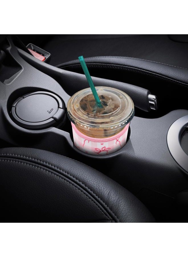 YR Reusable Neoprene Insulator Sleeve for Iced Coffee Cups, 3 Pack Coffee Coolies sleeves for Iced & Hot Drinks, Cold Beverage Cooler Compatible with Starbucks Coffee and More (Cute Bows) - Image 2