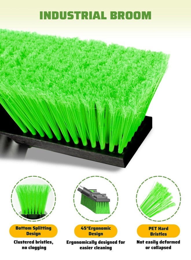 TEYOUAI 18”/45cm Large Wide Adjustable Heavy Duty Outdoor Push Broom Stiff Brush Head with 4 Section Threaded Handle 60"/152cm for Warehouse Driveway Garage Patio Sidewalk Floor Dirt Workshop Deck Cleaning - Image 4