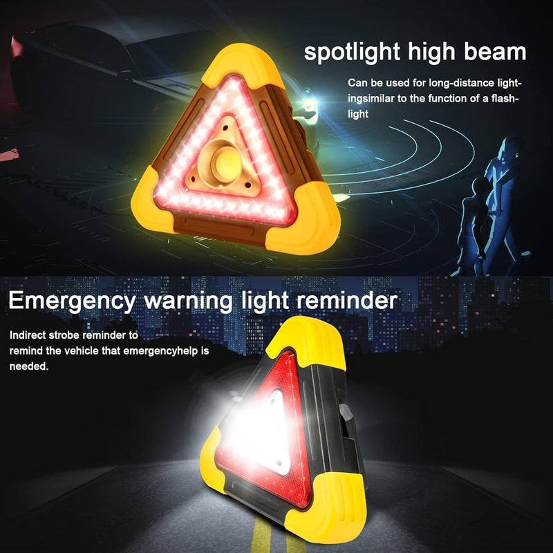 QIMIT Emergency Warning Triangle LED Lights, Solar Charging 5 Mode Road Side LED Triangle Emergency Light for Car Safety Triangles Dot, Approved for Vehicle Breakdown Accident (QM-EMG-LIGHT-972) - Image 3