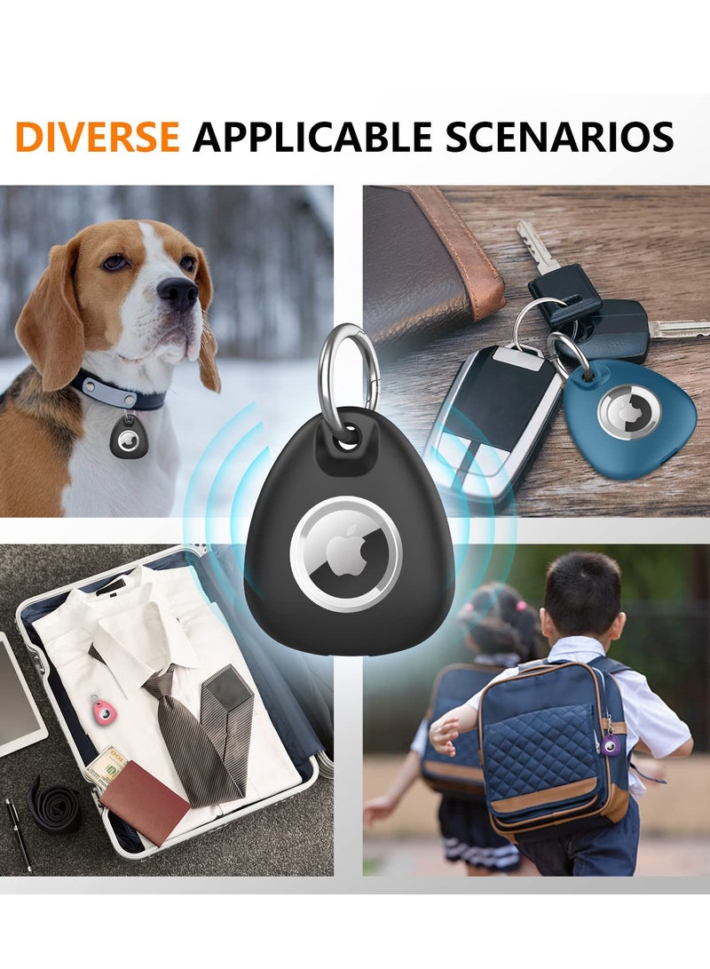 Case for AirTag, IPX8 Waterproof Keychain Holder Compatible with Apple Air Tag Case for Dog/Cat/Luggage (Black)