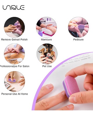 20Pcs Mini Nail Buffers 100/180 Grit Sponge Nail Files Double Sided Nail buffers Bulk Buffing Blocks Professional Manicure Set for Acrylic Nails Natural Nails Buff Manicure Tools - view 5