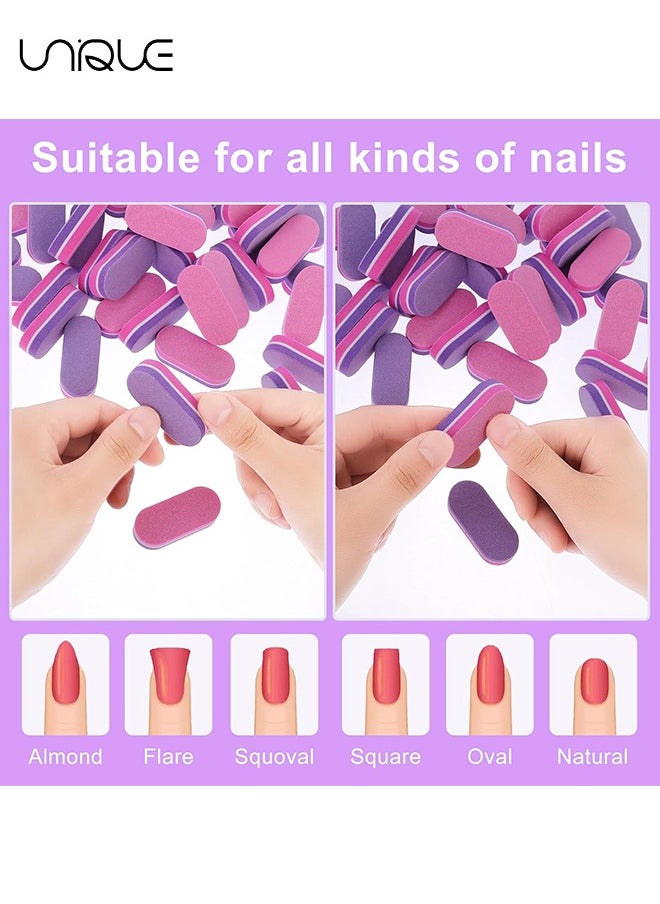 Unique - 20Pcs Mini Nail Buffers 100/180 Grit Sponge Nail Files Double Sided Nail buffers Bulk Buffing Blocks Professional Manicure Set for Acrylic Nails Natural Nails Buff Manicure Tools - Image 1