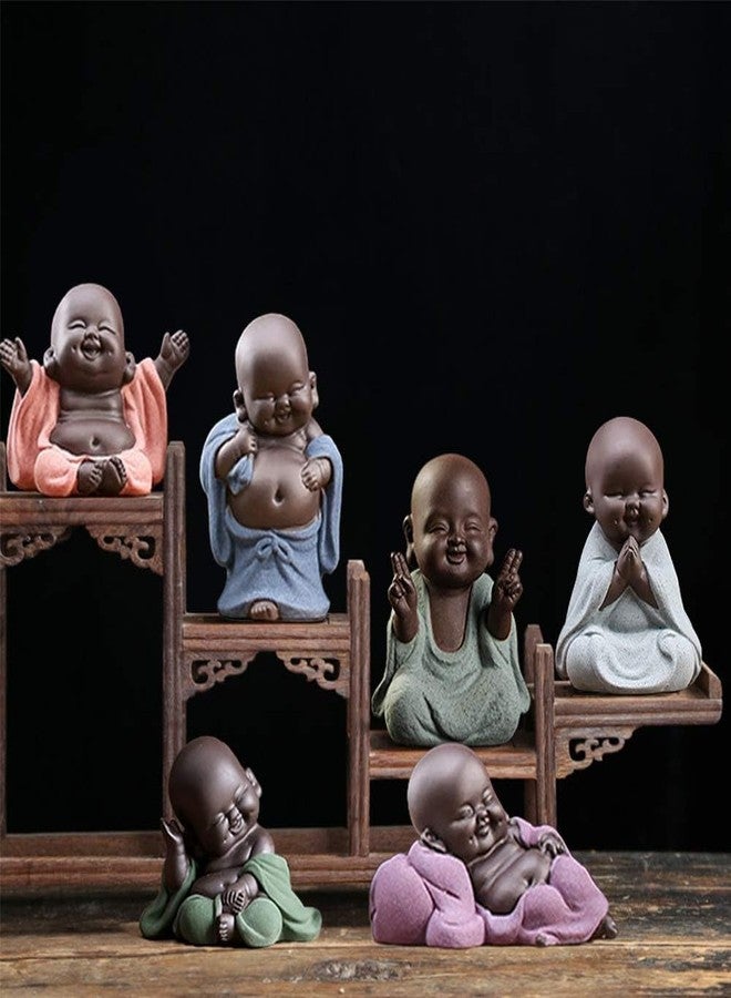 Kingzhuo A Collection of Cutie 6 Smiling Buddhas Laughing Buddha Statue Adorable Monk Figurines 6 Lovely Little Buddha Cutest Baby Buddha Great Details Giftable Make You Happy - Image 5
