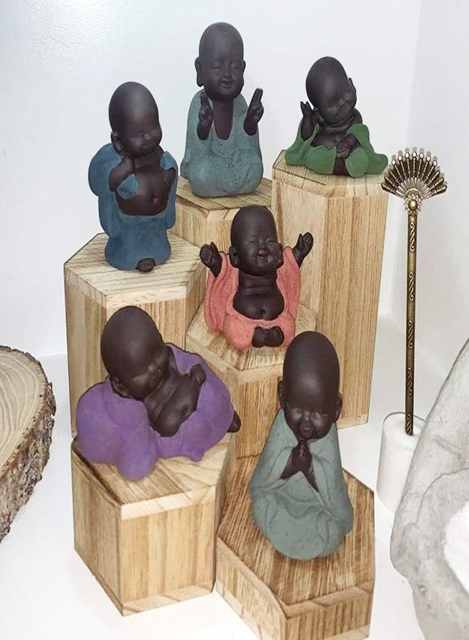 Kingzhuo A Collection of Cutie 6 Smiling Buddhas Laughing Buddha Statue Adorable Monk Figurines 6 Lovely Little Buddha Cutest Baby Buddha Great Details Giftable Make You Happy - Image 3