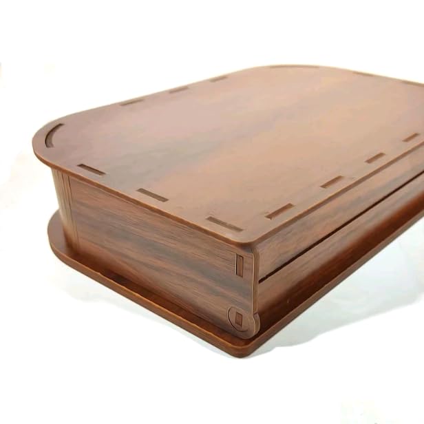 MeeCraft Decorative Wooden Box Heart Design Floral Pattern Case Multipurpose Storage 23x15x5cm Brown - Image 4