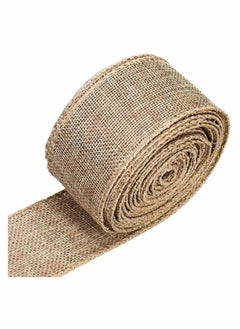 KASTWAVE KASTWAVE Plaid Check Wired Edge Ribbon Burlap Wired Ribbon, Wrapping Burlap Ribbon Burlap Wired Ribbon Plain Faux Jute Burlap Wired Ribbon for Gift Wrapping for Home Decor Wrapping DIY Crafts  - Image 1