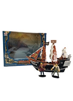Childrens gift Caribbean pirate ship sailing toy model boy pirates sailing ship Foreign trade wholesale stallMedium Pirate Ship +2 Doll Medium Pirate Ship +2 Doll