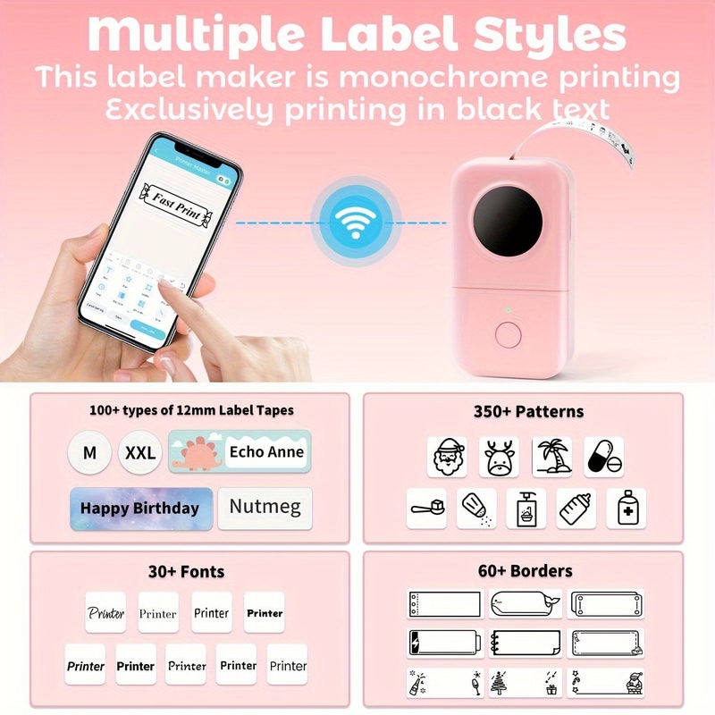 Phomemo D30 Purple Wireless Label Maker Portable Mini Thermal Printer for Home Office - Image 3