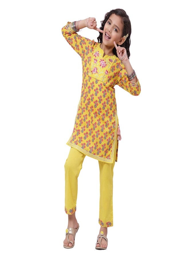 BIBA GIRL PRINTED NARROW KID(KW4787_YELLOW_3) - Image 1