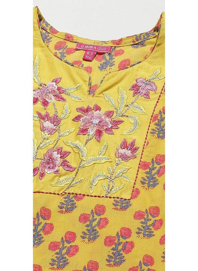 BIBA GIRL PRINTED NARROW KID(KW4787_YELLOW_3) - Image 3