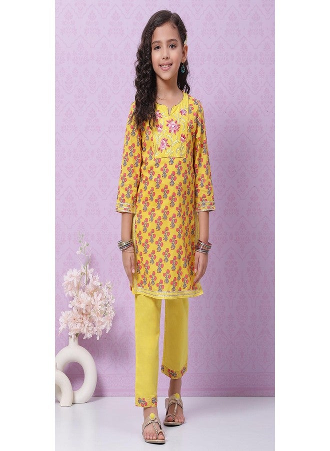 BIBA GIRL PRINTED NARROW KID(KW4787_YELLOW_3) - Image 5
