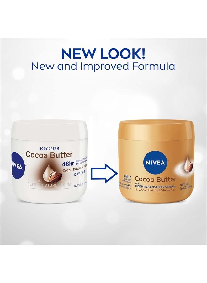 Nivea Cocoa Butter Body Cream with Deep Nourishing Serum, Cocoa Butter Cream for Dry Skin, 16 Ounce Jar - Image 2