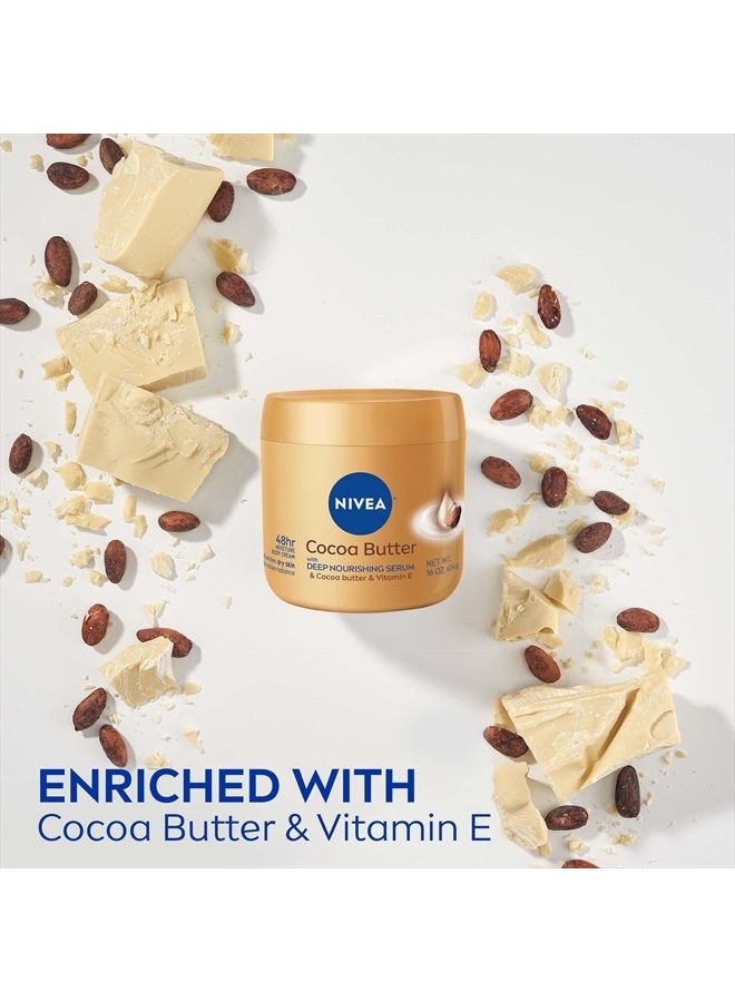 Nivea Cocoa Butter Body Cream with Deep Nourishing Serum, Cocoa Butter Cream for Dry Skin, 16 Ounce Jar - Image 4