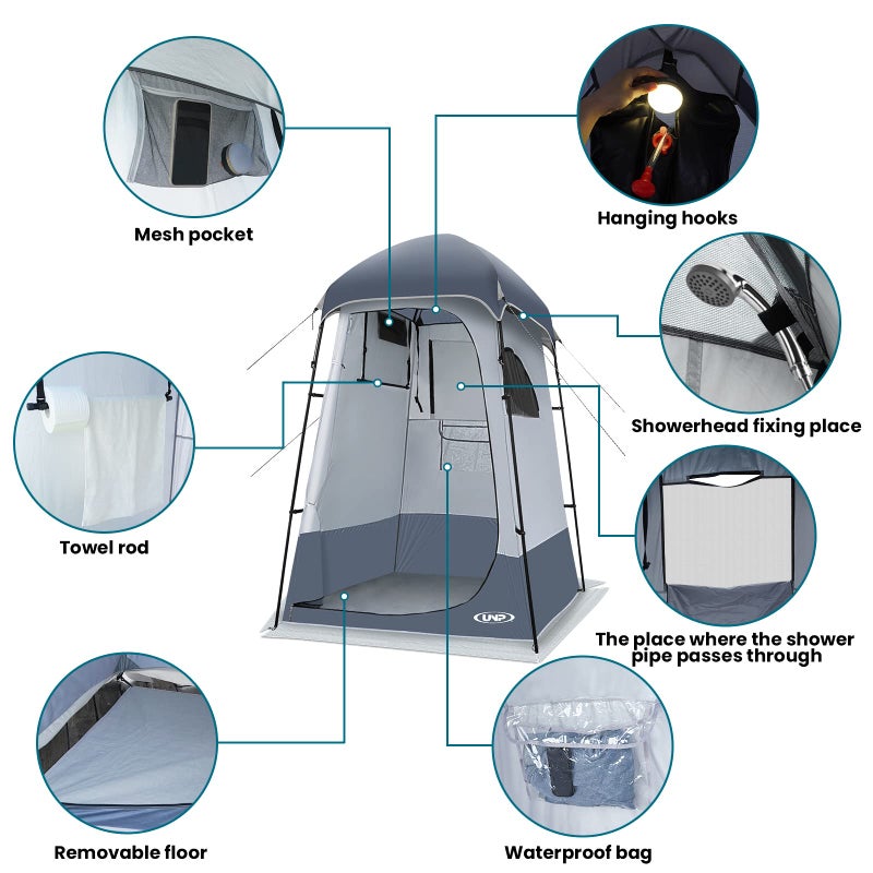 Unp Shower Tent, Outdoor Camping Privacy Shelter-Dressing Changing Room-Portable Toilet Tent for Hiking Sun Shelter Picnic Fishing - Image 5