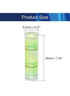 Hegebeck Hegebeck 10Pcs Small Cylindrical Bubble Spirit Level Vials, 9.5×34 mm/ 0.37×1.34 inch PMMA Frame Mural Hanging Measuring Instruments Layout Tools  - Image 2