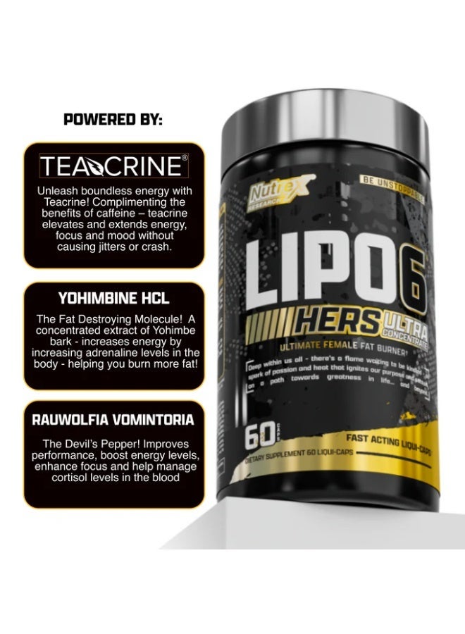 نورتكس ريسيرش Lipo-6 Hers UC - 60 liquid caps- 60 serving - Image 4