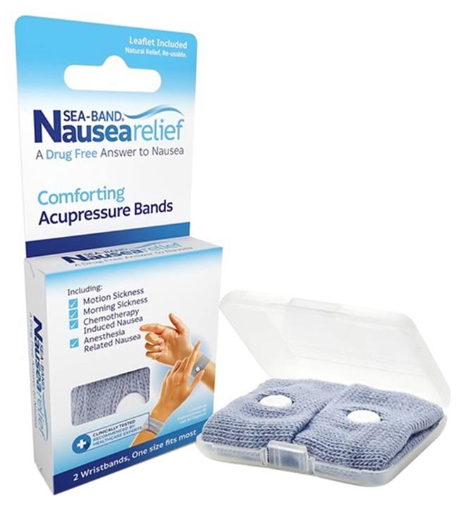 Sea-Band سوار الضغط على النقاط لمقاومة الغثيان لحالة الحركة وغثيان الصباح 1 زوج رمادي - Image 1