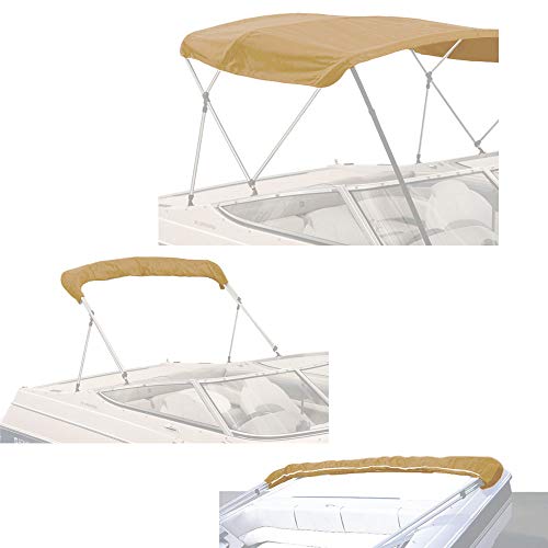 Savvycraft 4 Bow Bimini Top Replacement Cover Durable Marine Grade Canvas Boat Canopy Easy Install Zipper Sleeves 4 Bow 96 L 97103 W Beige Color