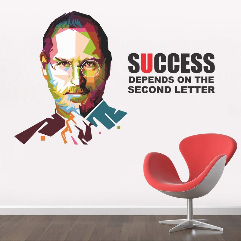StickMe SM675 Success Depends On You Steve Jobs Motivational Quotes Wall Sticker (85cm X 55cm) - Image 1