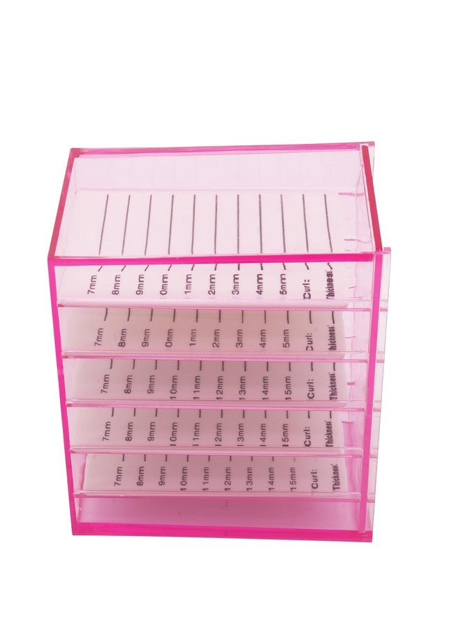 Mekupeu 5 Layer Makeup Organizer Storage Box Clear Eyelash Storage Box Eyelashes Grafting Eyelash Extension Tool (Pink) - Image 5