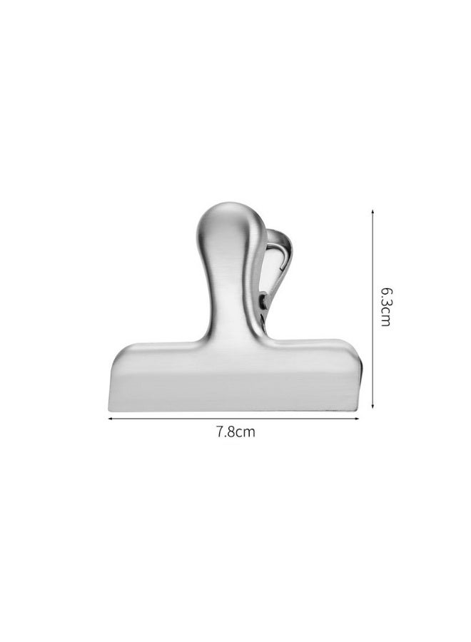 10 Pack Stainless Steel Bag Clips 7.8 x 6.3cm Durable Paper Seal Grip for Coffee Food Bread Bags - Image 4