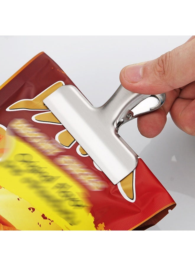 10 Pack Stainless Steel Bag Clips 7.8 x 6.3cm Durable Paper Seal Grip for Coffee Food Bread Bags - Image 5
