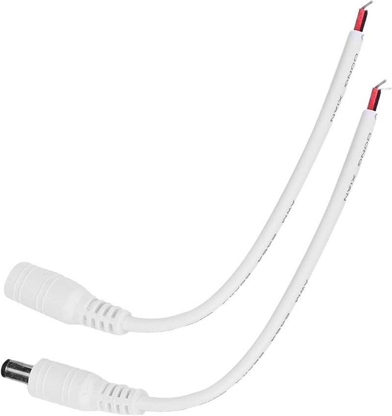 White DC Power Plug Jack Connector 5 5x2 1mm Male Female For LED Strip CCTV Camera - Image 4