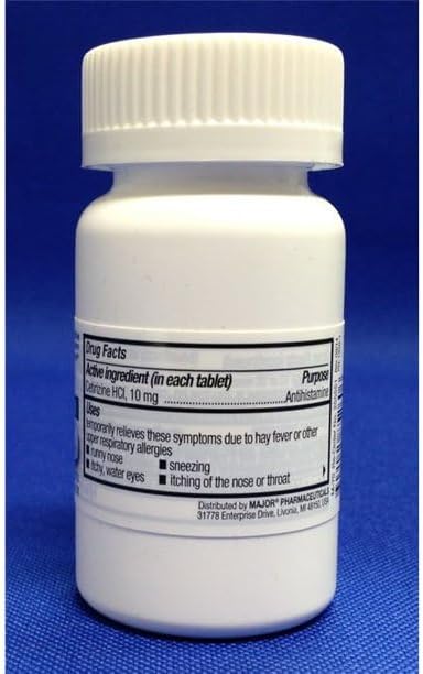 MAJOR All Day Allergy 24HR TAB CETIRIZINE HCL10 MG White 100 Tablets UPC 309045852606 - Image 3