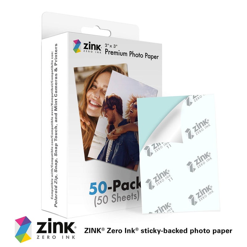 Zink 2"x3" Premium Instant Photo Paper (50 Pack) Compatible with Polaroid Snap, Snap Touch, Zip and Mint Cameras and Printers - Image 2