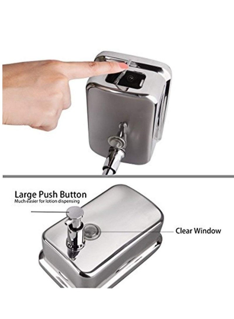KASTWAVE Wall Mount Hand Soap Dispenser, Commercial Soap Dispenser,Stainless Steel Soap Dispenser for Bathroom Kitchen Marketplace Hotel Restaurant (500ml) - Image 2