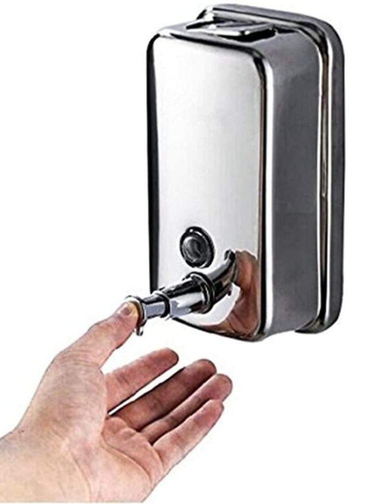 KASTWAVE Wall Mount Hand Soap Dispenser, Commercial Soap Dispenser,Stainless Steel Soap Dispenser for Bathroom Kitchen Marketplace Hotel Restaurant (500ml) - Image 1
