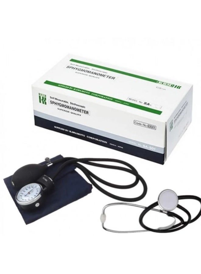 كي بي ام جهاز قياس ضغط الدم الهوائي الياباني الأصلي مع سماعة SA-501 - Image 1