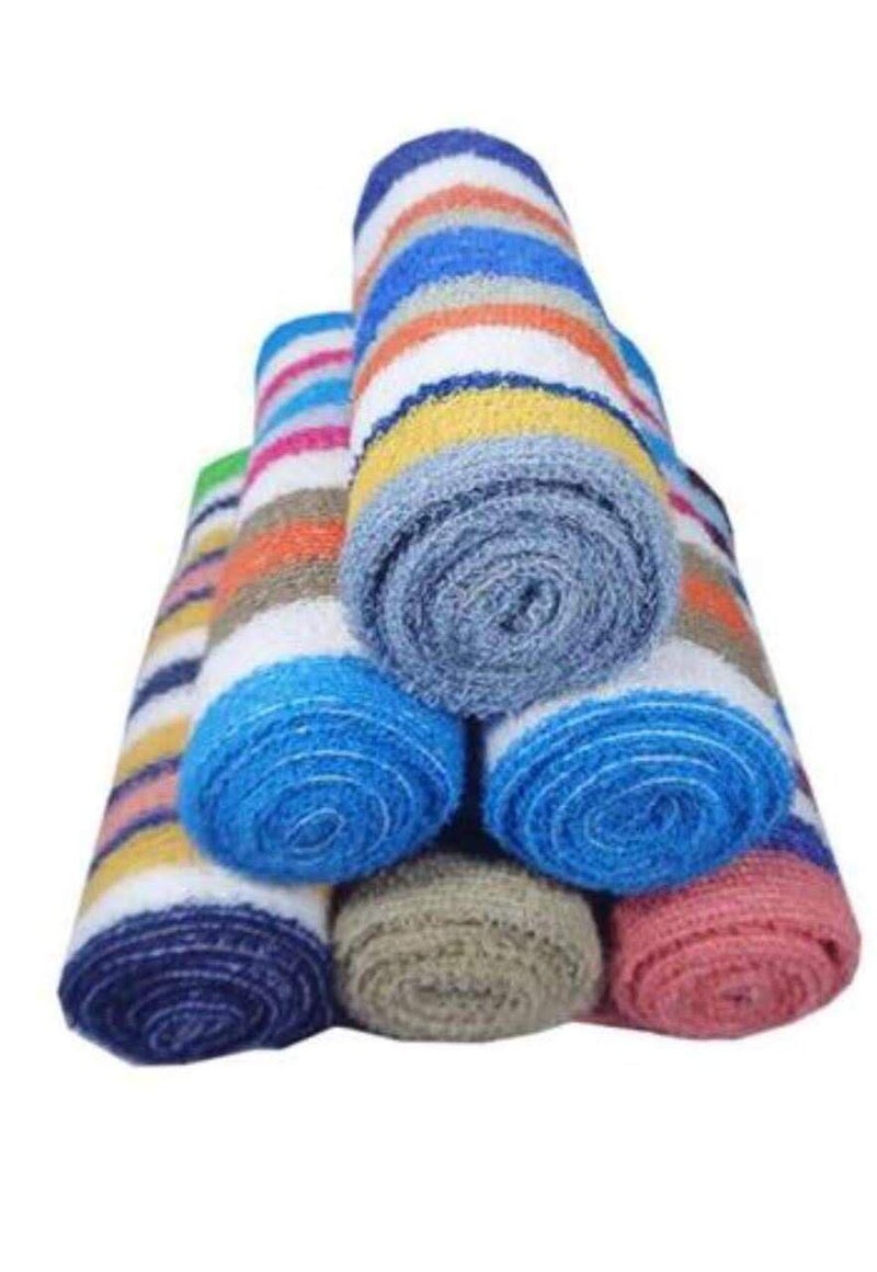 GLOW HOME Glow Home 300 GSM Super Soft 100 Cotton Hand Towels for GymWorkout and Bathroom Highly Absorbent Stripes Gym Towel for Men Workout Women Workout Pack of 6 14 x 21 Inches Multicolor  - Image 3