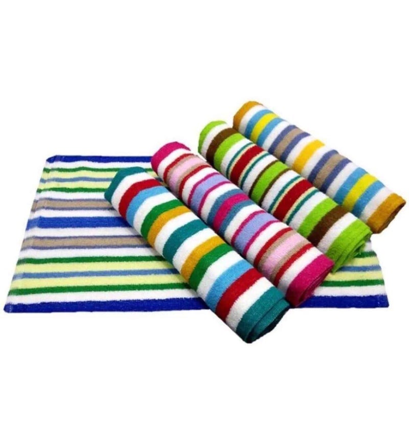 GLOW HOME Glow Home 300 GSM Super Soft 100 Cotton Hand Towels for GymWorkout and Bathroom Highly Absorbent Stripes Gym Towel for Men Workout Women Workout Pack of 6 14 x 21 Inches Multicolor  - Image 2