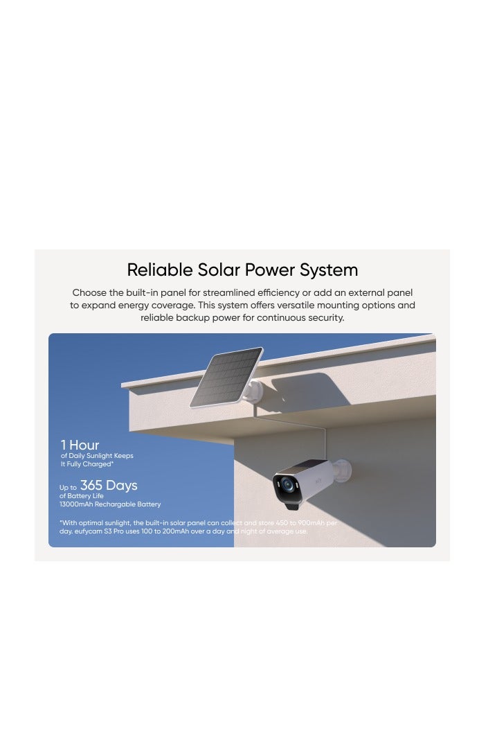 eufy EUFY SECURITY S3 PRO 2-CAMERA KIT – 4K ULTRA HD, SOLAR-POWERED, AI MOTION DETECTION - Image 4