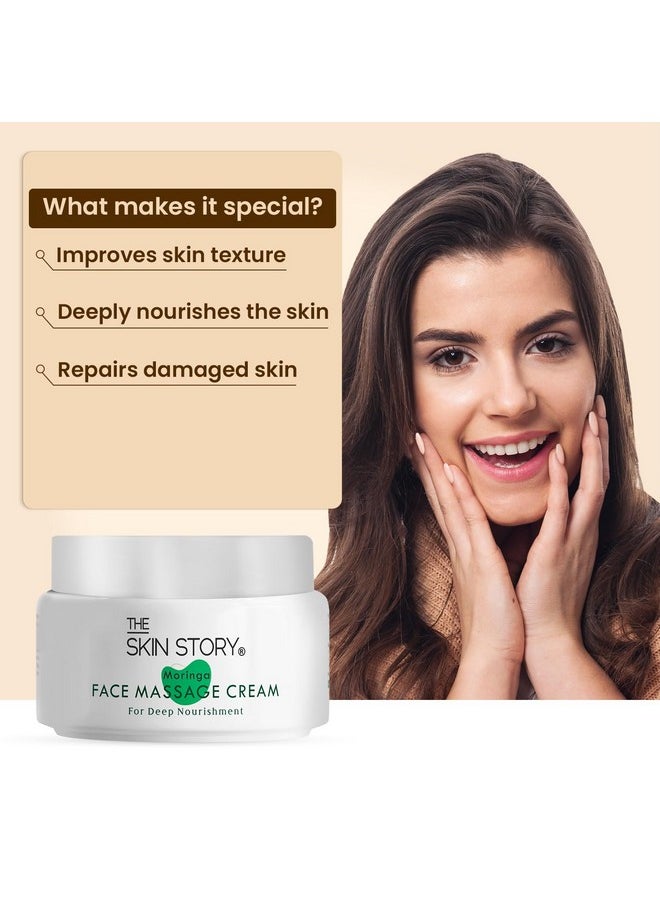 Skin Story Clean Beauty Moringa Moisturizes Face Massage Cream 50G For Nourishing & Rejuvenating Antiaging Detoxifies Skin Improves Texture Parabenfree  - Image 2