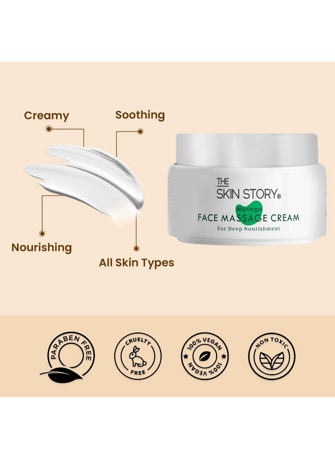 Skin Story Clean Beauty Moringa Moisturizes Face Massage Cream 50G For Nourishing & Rejuvenating Antiaging Detoxifies Skin Improves Texture Parabenfree  - Image 4